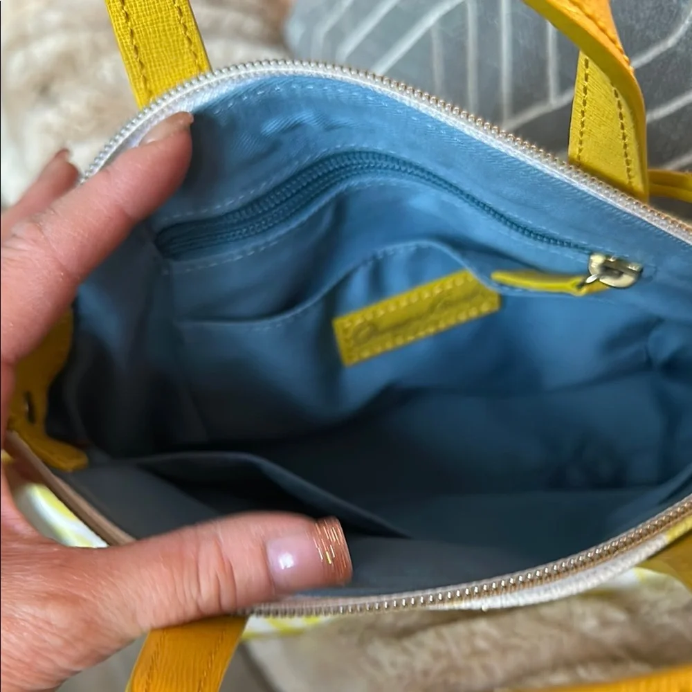 Dooney & Bourke Yellow and White Citrus Satchel - Picture 5 of 5